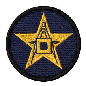 Parche de insignia masónica personalizado con corona y cruz, bordado azul marino y negro, para blazer, uniforme de logia, accesorios de vestimenta - Product Image 4