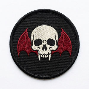 Parches termoadhesivos personalizados de bordado a máquina, insignias circulares de cazador de vampiros y palos de murciélagos, al por mayor para ropa, chaquetas y bolsos - Product Image 2