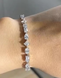 Moissanite Diamond Bracelet for Women and <b>Men</b>, Mix Cut Diamond 18k Bracelet For Wedding, Gold moissanite Bracelet - Product Image 2