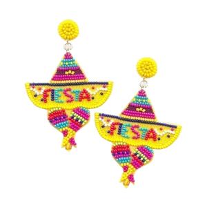 Hermosos nuevos pendientes de gota con cuentas de semillas de lujo hechos a mano Multi Color personalizable Elección de moda Unisex - Product Image 6