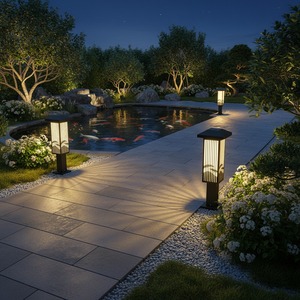 Lámpara Decorativa de Jardín Estilo Japonés Minimalista con Forma de Hongo para Caminos Exteriores y Patios - Product Image 3