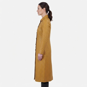 Abrigo de Cuero Genuino para Mujer, Gabardina Larga de Invierno, Abrigo Vintage, Abrigo Largo de Plumón para Mujer - Product Image 3