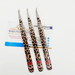 Pinzas de Aislamiento para Extensiones de Pestañas, Pinzas de Punta de Fibra de Alta Calidad con Diseño de Leopardo, Logotipo Personalizado - Product Image 2