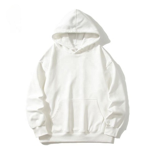 เสื้อฮู้ดผู้ชายสีดำ ผ้าฝ้าย ทรงปกติ สวมใส่สบาย สีพื้น มีกระเป๋าหน้า ผ้าเฟรนช์เทอร์รี่ถัก ผ้าฝ้ายผสม - Product Image 2