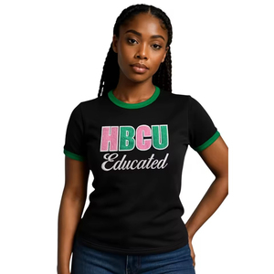 Camiseta para Hombre HBCU, Verde, Manga Corta, Cuello Redondo, Corte Regular, Estilo Casual, Tejido Jersey Estampado - Product Image 1