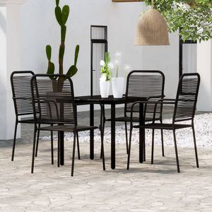 Set da pranzo Patio nero da 5 pezzi - Product Image 1
