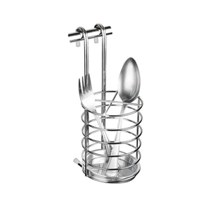 Antique Stainless Steel Spoon Stand Hanging For kitchen <b>Wall</b> Forks & Spoon storage Holder At Inexpensive Price - Product Image 1