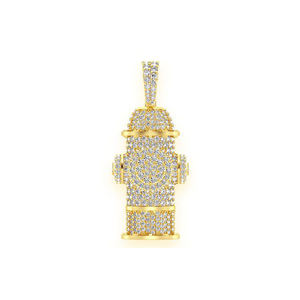 10K <b>Solid</b> <b>Gold</b> Custom Fire Hydrant Moissanite Diamond Statement Necklace <b>Pendant</b> Minimalist Firefighter Hip Hop Charms for Gifts - Product Image 1