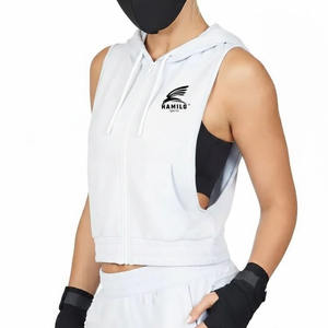 Sudaderas sin Mangas Personalizadas para Hombre, Estilo Fitness, Mezcla de Algodón, Ropa Deportiva Atractiva para Invierno, Teñido Liso - Product Image 1
