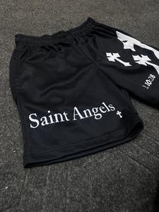 Pantalones Cortos de Baloncesto Tejidos para Hombre, de Secado Rápido, Estampados, Deportivos, con Cordón Ajustable, Informales, para Entrenamiento, con Letras - Product Image 2
