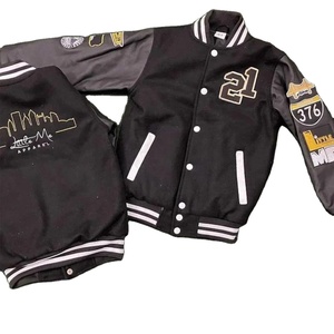 Personalizable High Street Baseball Bomber Chaquetas para adultos Custom Team Varsity Chaquetas Bordado Logo Parches Etiqueta personalizada - Product Image 1