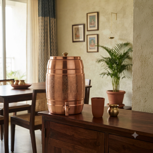 Handmade Copper <b>Water</b> Dispenser Barrel Style Hammered Copper Beverage <b>Urn</b> with Lid Tap for Home Hotels Restaurant Wholesale Bulk - Product Image 2