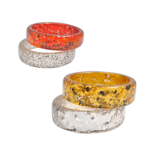 Nouveau bracelet en résine à motif géométrique unique, classique, large, coloré, bicolore, fait main, unisexe, bijoux tendance - Product Image 5