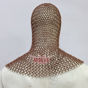 Capucha de malla metálica medieval de acero dulce con pulido antiguo, calidad premium para cosplay, recreación histórica, Halloween y épocas históricas - Product Image 5