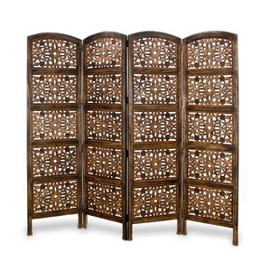 Paravent en rotin tissé noir Aqdus Saleem, style moderne du milieu du siècle, 8 panneaux, artisanat, décoration intérieure, vente en gros, Inde - Product Image 4