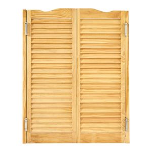 Puertas Francesas Interiores de Madera de Pino Premium con Parte Superior Arqueada de 32'' de Ancho x 42'' de Alto, con Kit de Herrajes para Bisagras, Diseño de Puerta Abatible Estilo Café 2022 - Product Image 1