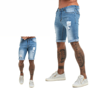Shorts de Mezclilla Desgastados para Hombre, Cintura Media, Estilo Casual de Verano, Mezclilla para Hombre - Product Image 3