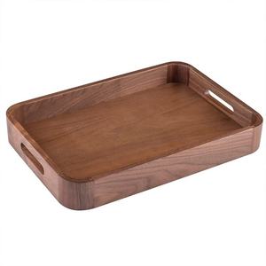 Bandeja de Servir de Madera de Nogal de Lujo, Bandeja Decorativa de Madera para Té, Café y Desayuno con Asas para el Hogar, Hotel o Restaurante - Product Image 2