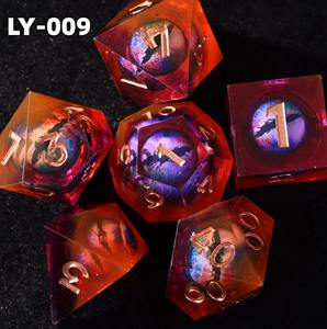 Juego de Dados de Resina de Alta Precisión, Dados Poliédricos de Resina con Bordes Afilados para Jugadores Profesionales de Juegos de Rol de Mesa, Suministros de Juego al por Mayor - Product Image 6