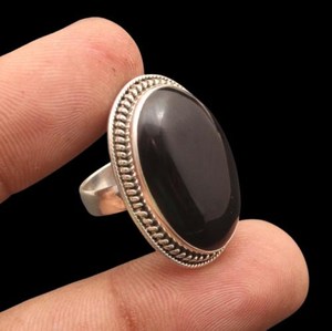 Black Onyx Silver Plated <b>Ring</b> Handmade Oval Gemstone Cocktail <b>Ring</b> for Women Bulk Supplier - Product Image 4