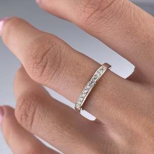 Anillo de Lujo de Plata de Ley 925 con Moissanita Blanca, Bañado en Rodio, con Engaste de Garras, para Boda o Compromiso - Product Image 3