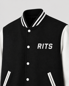 Rits Enterprises New Street Fashion Winter Coated <b>Long</b> Front Thin <b>Leather</b> Sleeve Brown Black Men Varsity <b>Jackets</b> Custom Private - Product Image 3