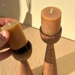 เชิงเทียนไม้ตกแต่งเทศกาล HWC พร้อมโคมไฟและที่วางขวดโหล - Product Image 3