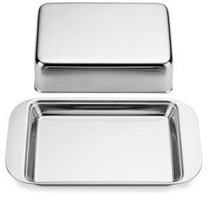 Boîte à beurre en acier inoxydable sur mesure pour usage quotidien en cuisine, avec couvercle et forme ronde - Product Image 2