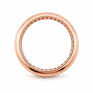 Anillo de Eternidad para Hombre en Oro Rosa de 18 Quilates con Micro Pavé de Circonita Cúbica, Delgado, Pulido, Apilable, para Bodas, Fiestas, Uso Diario, Regalo, Joyería - Product Image 4