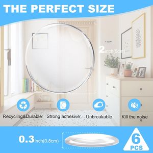 ตัวกันกระแทกประตูแบบติดผนัง ขนาด 2 นิ้ว แพ็ค 6 ชิ้น ป้องกันผนังและมือจับประตู ลดแรงกระแทก ใช้งานสะดวก - Product Image 4