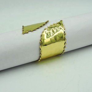 <b>Hammered</b> Brass Napkin Ring Silver Color Eco-Friendly Luxurious Modern Party Table Setting Napkin <b>Holder</b> Decoration - Product Image 5