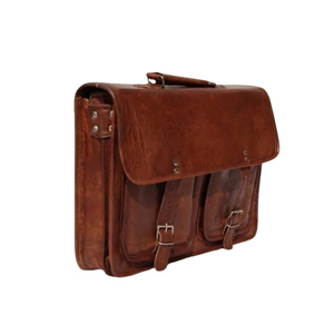 Bolso Mensajero Profesional de Cuero Genuino de 15.6 Pulgadas con Correa Ajustable y Cierre de Hebilla, Cómodo para Llevar Cruzado al Hombro para Viajes - Product Image 5
