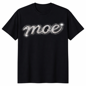 Camisetas de hombre al por mayor con pedrería negra, camisetas de algodón de manga corta, oversize, con diseño brillante y elegante, proveedor OEM. - Product Image 3