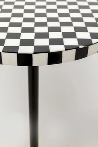 Table basse ronde élégante de style moderne Elly, avec cadre en métal et incrustations en os, fabrication artisanale de haute qualité, pour la maison, l'hôtel, le salon - Product Image 2