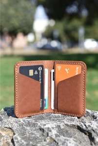 Genuine Leather Silk Screen Printed High Quality Slim Credit <b>Card</b> <b>Wallet</b> Vintage Mini <b>Card</b> Case for Business Gift - Product Image 2