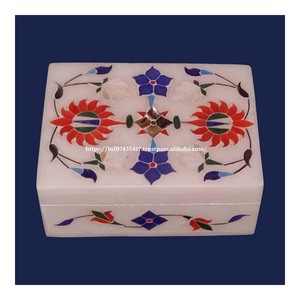 Handmade Marble Inlay Jewelry Storage <b>Boxes</b> Custom Logo Wood Ring Jewelry Display for Home Decoration and Gifts Ready to Ship - Product Image 2