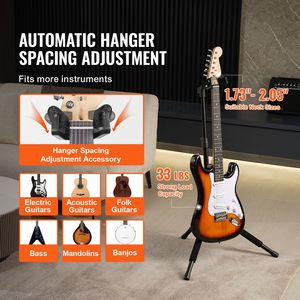 Supporto per Chitarra a Treppiede con Capacità di Carico di 15 kg, Espositore Pieghevole da Pavimento in Ferro, 35,4-47,2 Pollici/900-1200 mm - Product Image 4