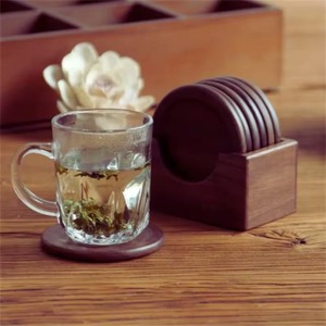 Posavasos de Madera de Nogal para Tazas de Té, Estilo Moderno, Simple, Aislante, Resistente a la Humedad, Reutilizable - Product Image 2