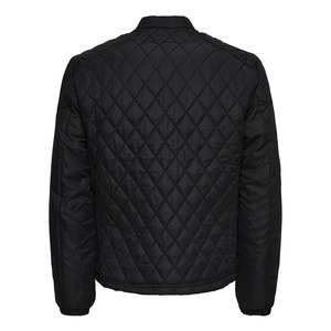 Chaqueta Bomber Acolchada para Hombre, Color Sólido, Cuello Alto, Cierre de Cremallera, Resistente al Viento, Ropa Exterior Informal para Otoño - Product Image 2