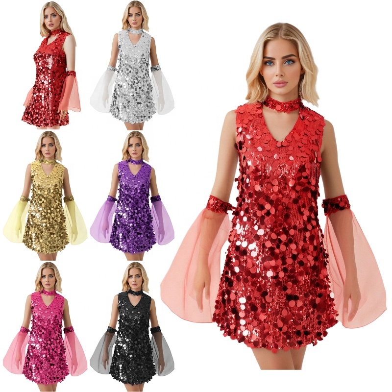 knee length dresses for ladies 70s Psychedelic Dress & Shawl