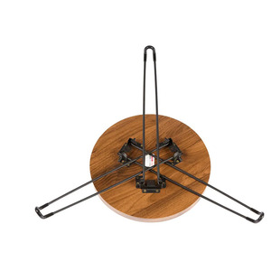 Mesa de Centro Redonda Moderna de Madera con Patas Metálicas Plegables, Mueble Decorativo para el Hogar - Product Image 4