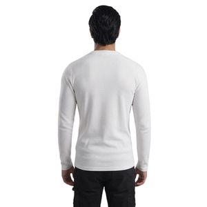 Men's Solid White <b>Cloud</b> Warm Crew <b>Neck</b> Long Sleeve 180g Lightweight Breathable Eco-Friendly Quick Dry Fitness Gym Training - Product Image 3