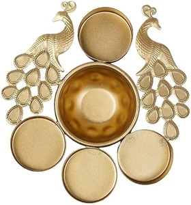 Durable Metal Urli Bowl Antique Design Floating Flower Diya Decorative Centerpiece <b>Temple</b> Decor - Product Image 2