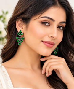Pendientes de Plata Oxidada con Ónix en Forma de Gota |   Joyería Artificial de Moda al por Mayor, Estilo Bohemio con Forma de Lágrima Floral, para Mujeres, Venta al por Mayor, OEM - Product Image 4