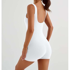Mono halter de verano para mujer, de una pieza, sin mangas, de pierna ancha, con lazo trasero, informal, para fiestas, vacaciones, playa, ropa de moda transpirable de alta calidad. - Product Image 3