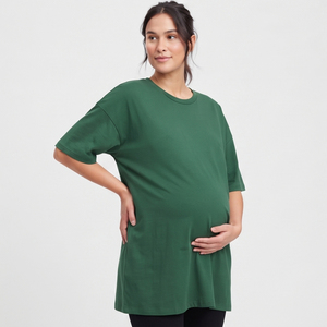 Camisetas de Maternidad para Mujer, 100% Algodón, Camiseta Larga de Maternidad, Camiseta de Lactancia para Mujer, Verano - Product Image 1
