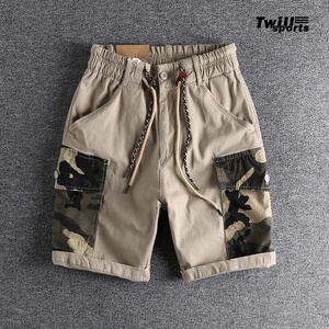 Pantalones Cortos Cargo Casuales de Camuflaje para Hombre, Transpirables, de Algodón, para Gimnasio, Deportivos, con Cintura Elástica, 220g, Múltiples Bolsillos, Venta al Por Mayor - Product Image 3