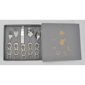 Cubiertos metálicos aptos para contacto con alimentos, juego de cuchillos para queso, en caja de regalo de lujo, estilo bocado de caballo, cubiertos plateados para decoración de mesa de fiesta. - Product Image 4