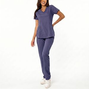 Ensembles de blouses médicales unisexes élégants en tissu tissé, pour hôpital, marque privée, haute qualité, matière Spandex/Polyester - Product Image 1