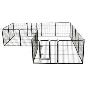 Corral Plegable Grande para Perros, de Acero con Recubrimiento de Polvo Negro, Puertas y Corrales para Mascotas - Product Image 3